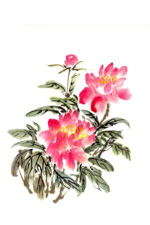 水墨风印花花型图片