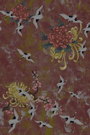 仙鹤印花花型图片