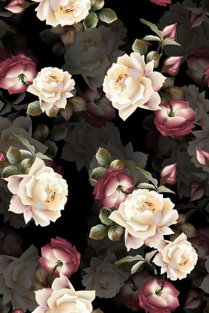 玫瑰花印花花型图片