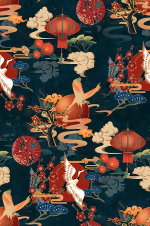 复古印花花型图片