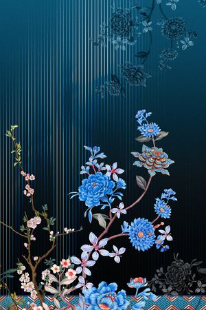 中国风定位花印花花型图片