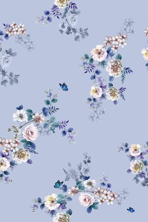 水彩印花花型图片