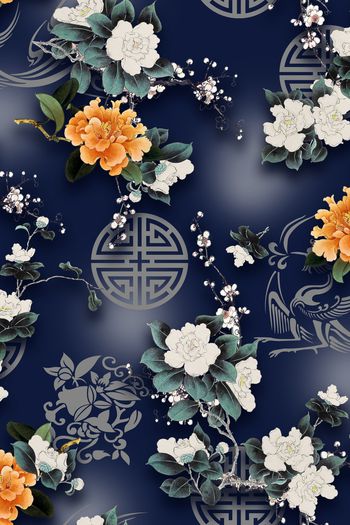 唐装印花花型图片