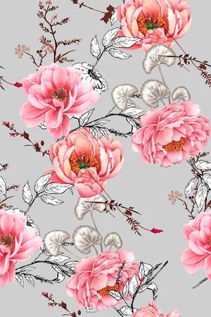 绿植树叶印花花型图片