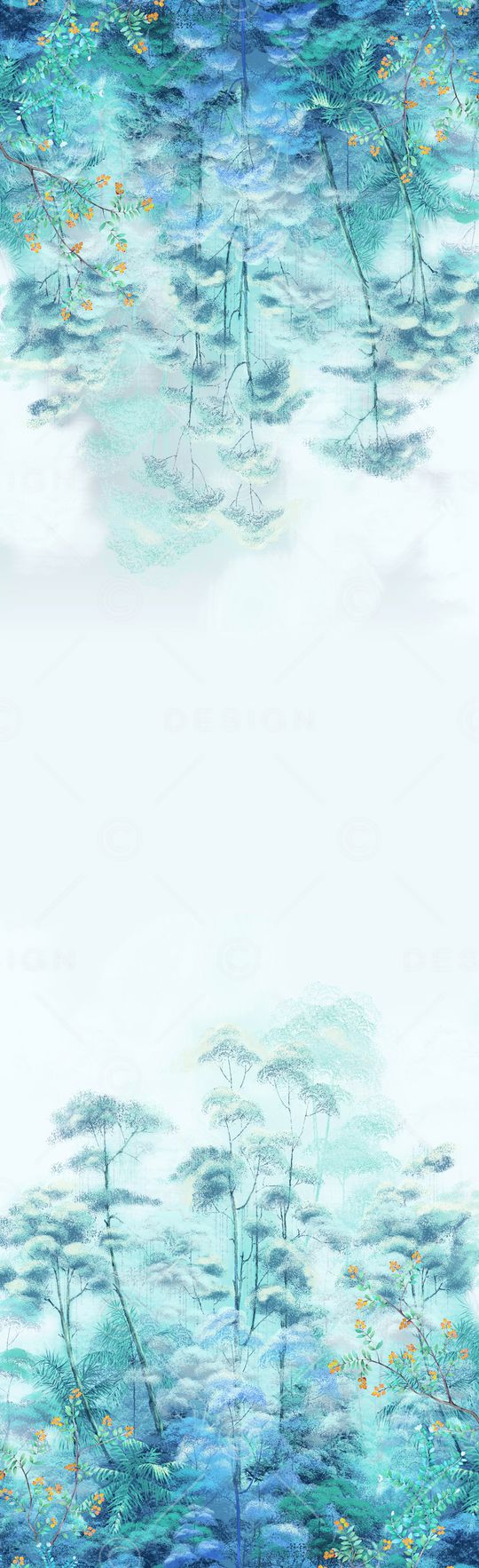 树林印花花型图片