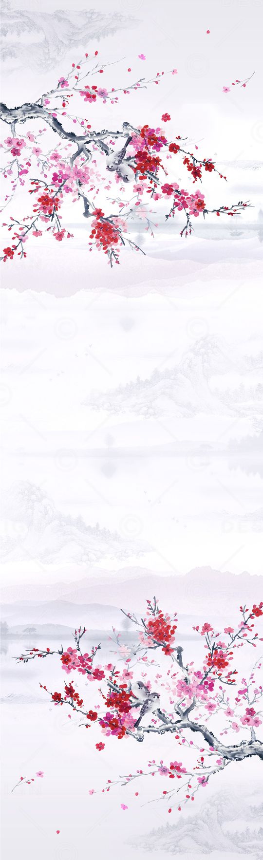 树林印花花型图片