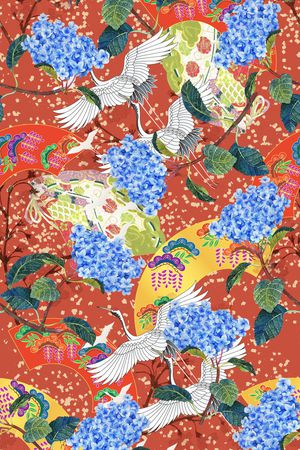 复古印花花型图片