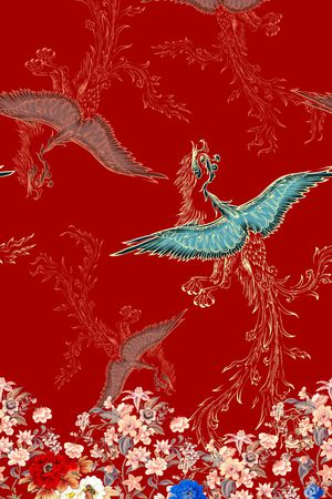 女装定位花印花花型图片