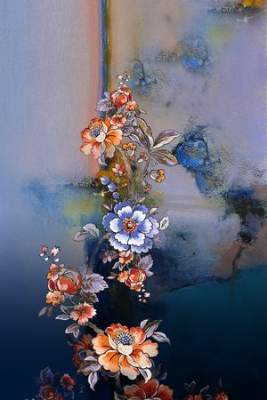 中国风定位花印花花型图片