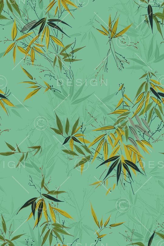 绿植树叶印花花型图片