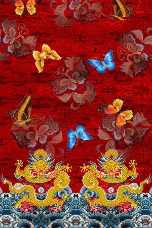 中国风定位花印花花型图片
