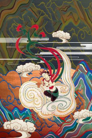 中国风定位花印花花型图片