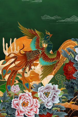 凤凰印花花型图片