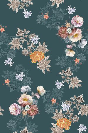 中国风花型印花花型图片