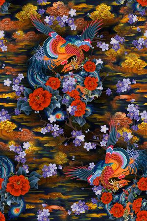 茶花印花花型图片