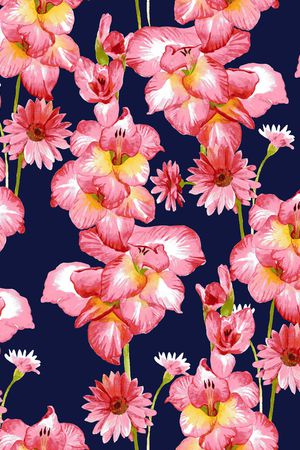 鸢尾花印花花型图片