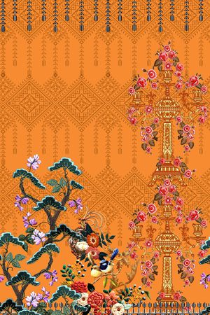女装定位花印花花型图片