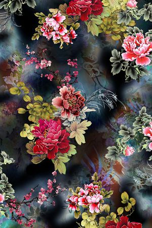绿植树叶印花花型图片