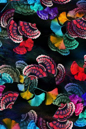 抽象花卉印花花型图片