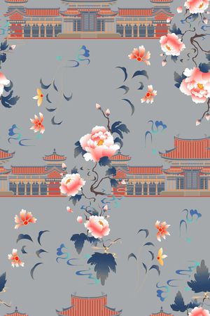 真丝印花花型图片