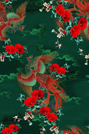 真丝印花花型图片