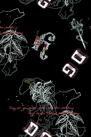 线条印花花型图片