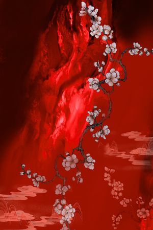 中国风定位花印花花型图片