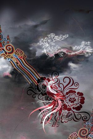 中国风定位花印花花型图片