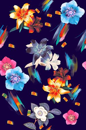 数码花型印花花型图片
