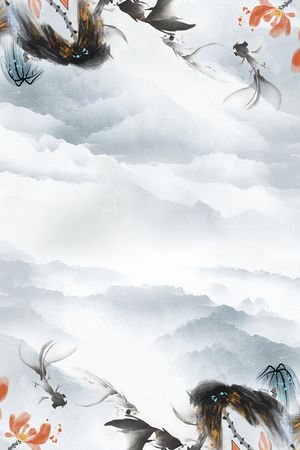 荷花印花花型图片