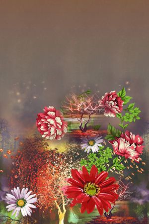 定位花印花花型图片