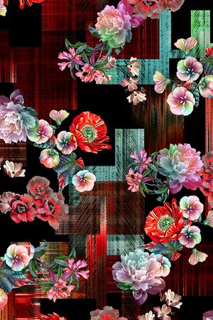 几何印花花型图片