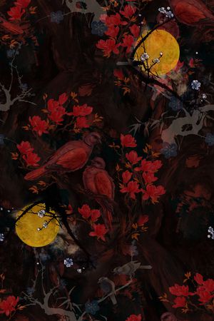 花鸟印花花型图片
