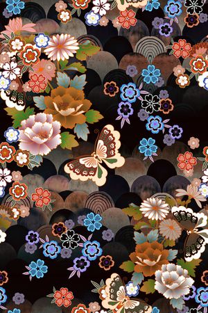 香云纱印花花型图片