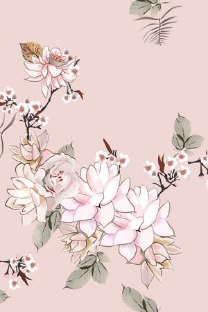 玉兰花印花花型图片