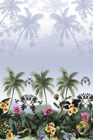绿植树叶印花花型图片