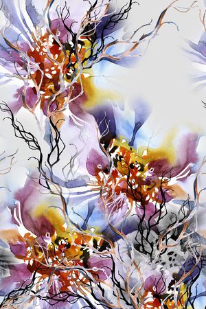 水彩印花花型图片