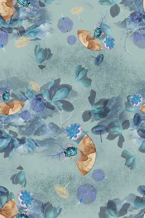连衣裙印花花型图片
