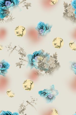 连衣裙印花花型图片