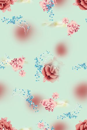 连衣裙印花花型图片