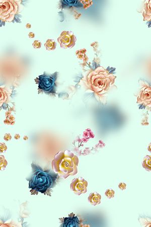 连衣裙印花花型图片