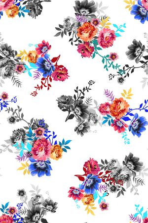 灰色花印花花型图片