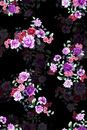 抽象花卉印花花型图片