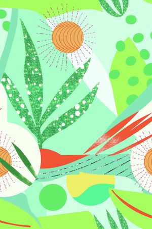 抽象花卉印花花型图片