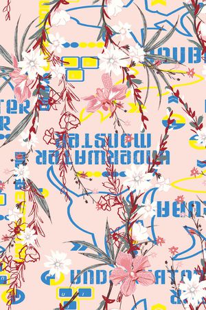 字母印花花型图片