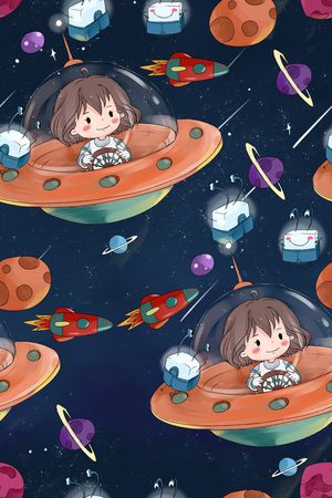 蓝色印花花型图片