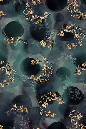 水墨风印花花型图片