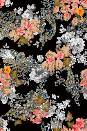 抽象花卉印花花型图片