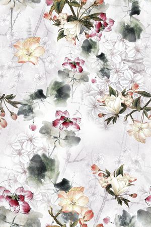 旗袍印花花型图片