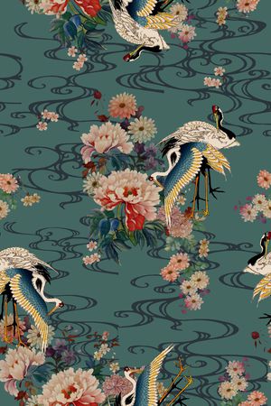 风景景观印花花型图片